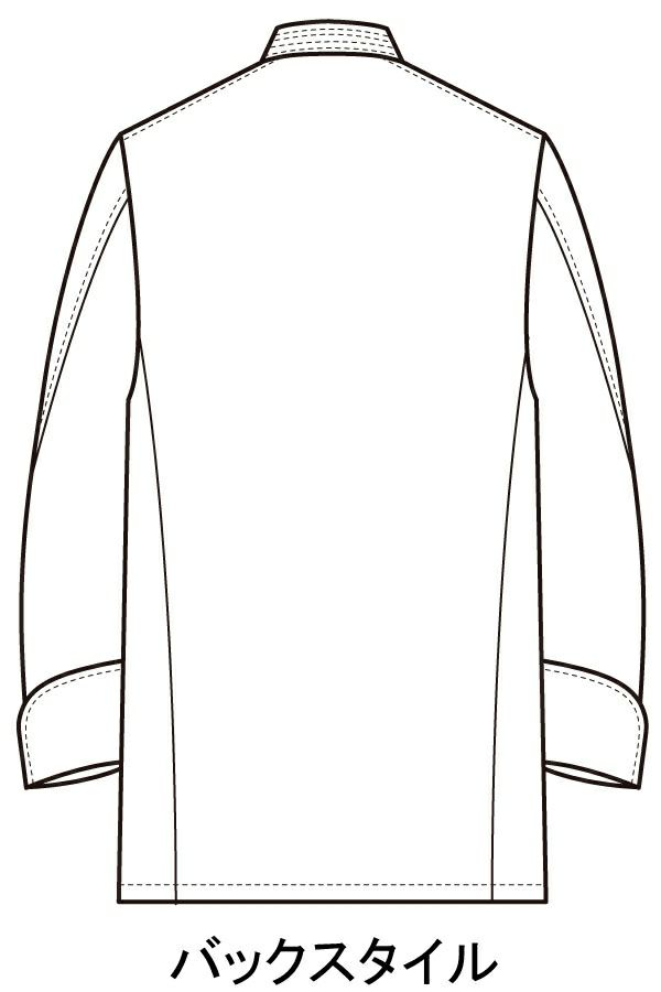 コックコート（長袖）　線画　バックスタイル