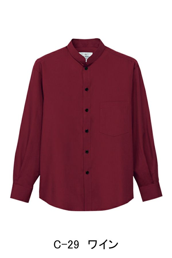 シャツ長袖　C-29　ワイン