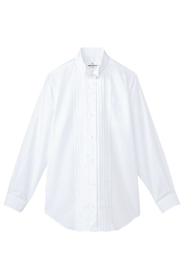 女性ピンタックウイングカラーシャツ（長袖）　置き取り