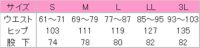 作務衣パンツ［男女兼用］　サイズ表