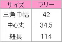 ひも付き三角巾　サイズ表