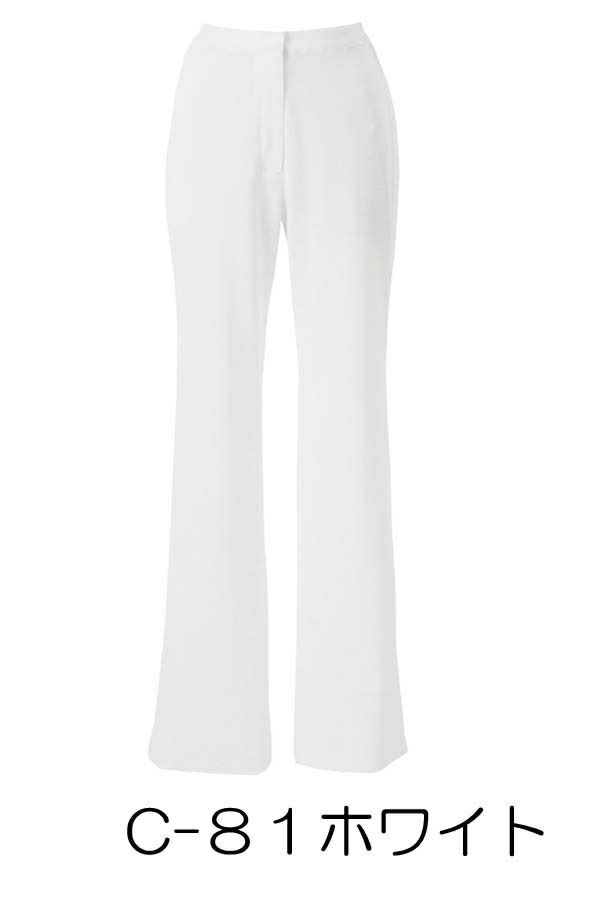 女性ニットワッフルパンツ　ホワイト