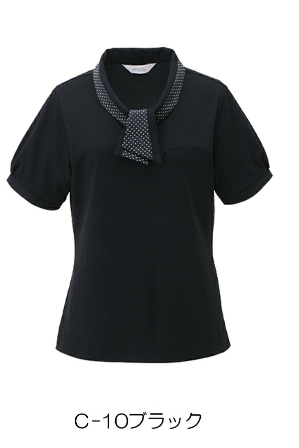女性ポロシャツ半袖　ブラック