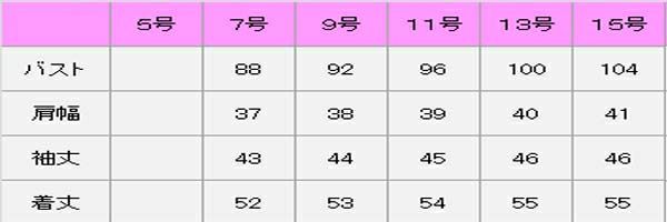 女性ニットワッフルジャケット　サイズ表