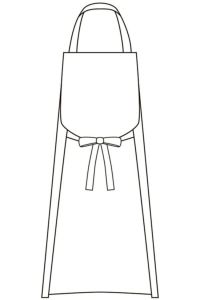 綿１００％胸付エプロン　置き取り　バックスタイル
