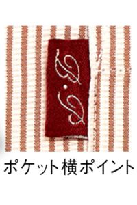 スタンドカラーストライプシャツ　ポイント