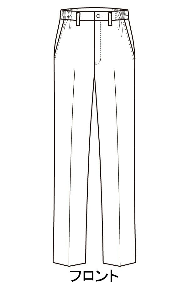 女性ノータックパンツ　イラストフロント