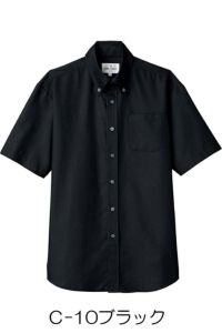 ボタンダウンシャツ（半袖）　ブラック