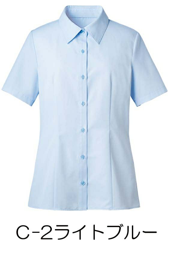 ブラウス半袖　ブルー
