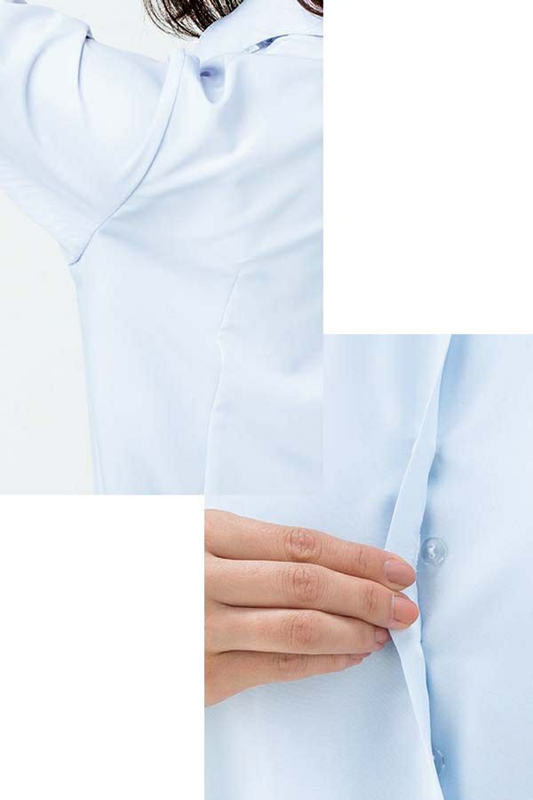 ブラウス長袖　ARM３６０°　比翼ボタン