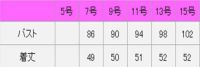 女性ベスト　サイズ表