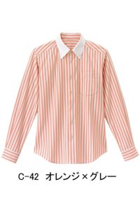 ボタンダウンシャツ（長袖）　オレンジ