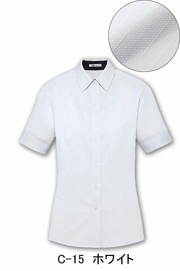 C-15　ブラウス　半袖　ニット　ホワイト