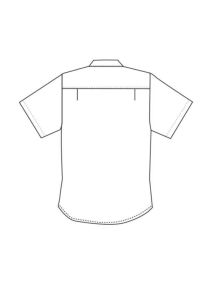 ボタンダウンシャツ（半袖）　イラスト　バックスタイル