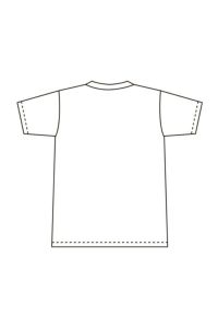 ボーダーＴシャツ男女兼用　イラスト　バックスタイル