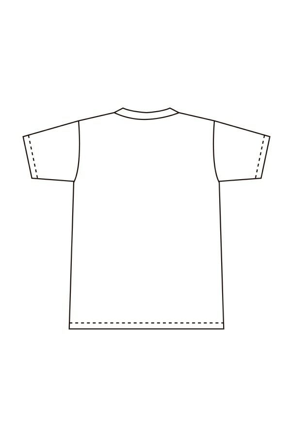 ボーダーＴシャツ男女兼用　イラスト　バックスタイル