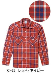 ウエスタンチェックシャツ　レッド×ネイビー