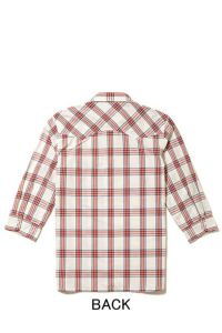 Lee　ウエスタンチェックシャツ（七分袖）［男性］　バックスタイル