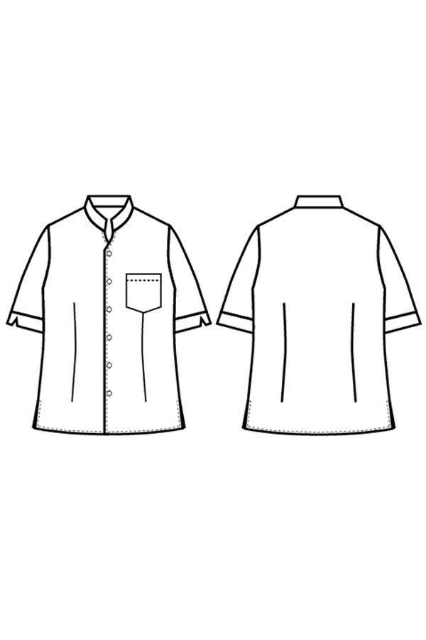 シャツ男女兼用（五分袖）　イラスト