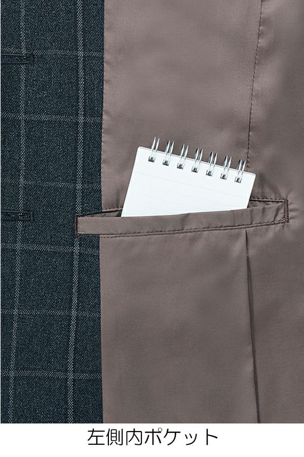 左内ポケット　ジャケット（チェック）　メランジウィンドーペン　内ポケット