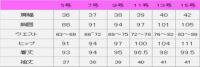 ワンピース七分袖　サイズ表