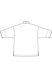 和風シャツ八分袖　男女兼用　イラスト　バックスタイル