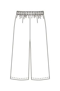 女性エプロン風和風パンツ　イラスト