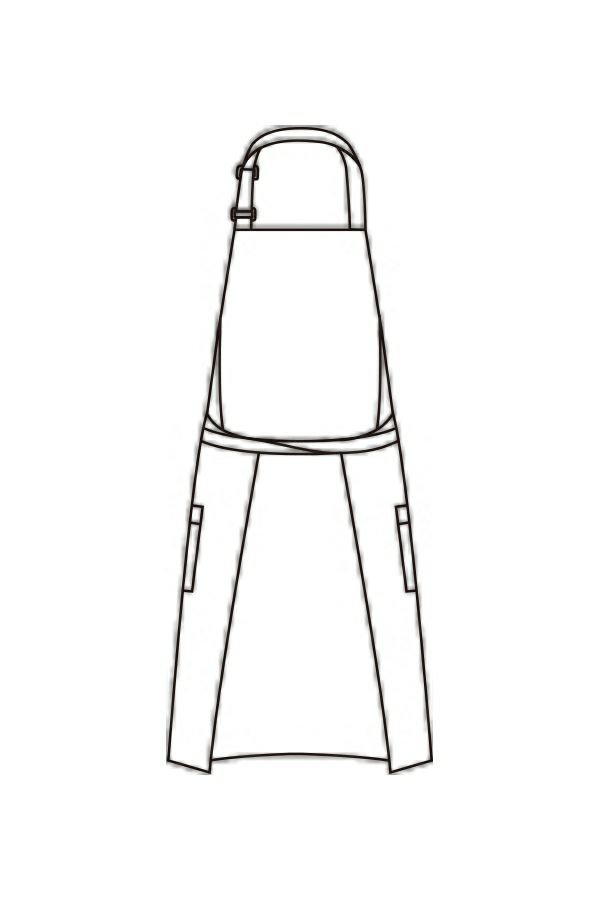 退色防止胸当てエプロン　イラスト