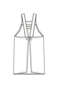 ヒッコリー胸付エプロン　イラスト