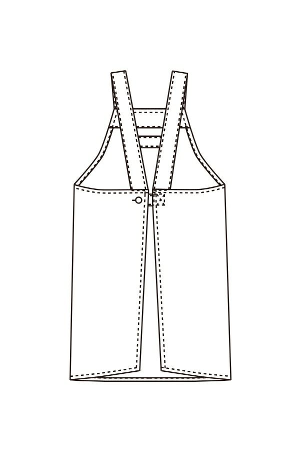 ヒッコリー胸付エプロン　イラスト