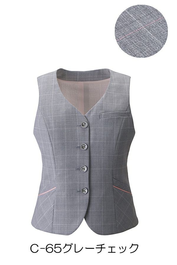 春夏用ベスト　グレーチェック