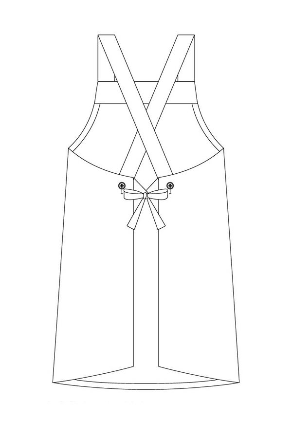 胸当てエプロン（タスキ）　イラスト