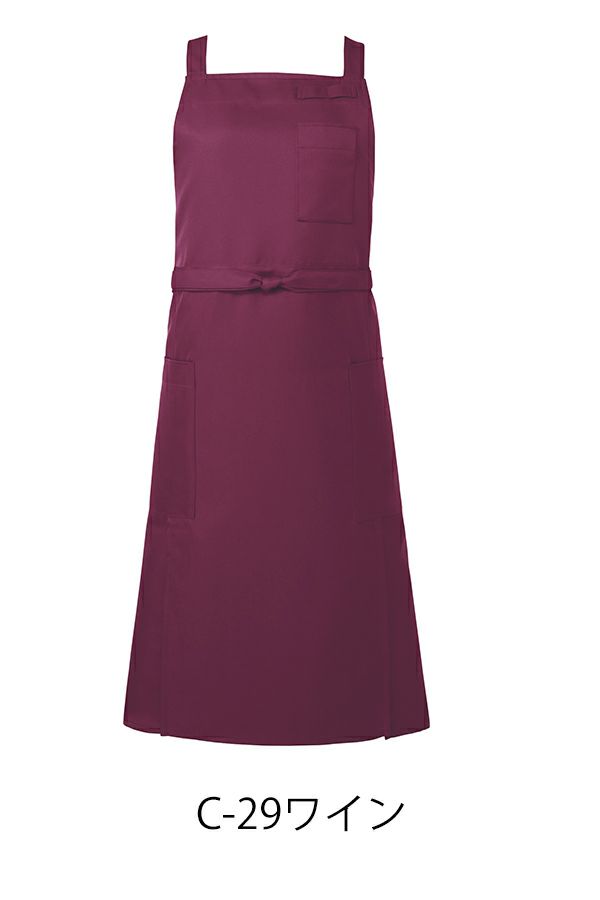 胸当てエプロン　ワイン