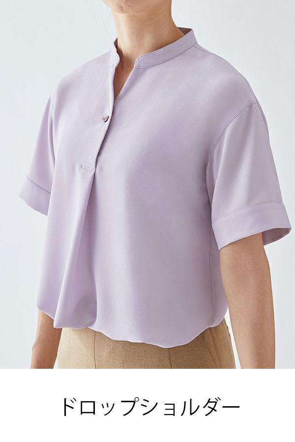 スキッパーブラウス　ドロップショルダー