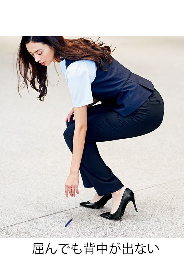 裾上げらくらくストレートパンツ　背中が出ない