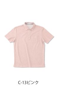 メンズポロシャツ半袖　ピンク