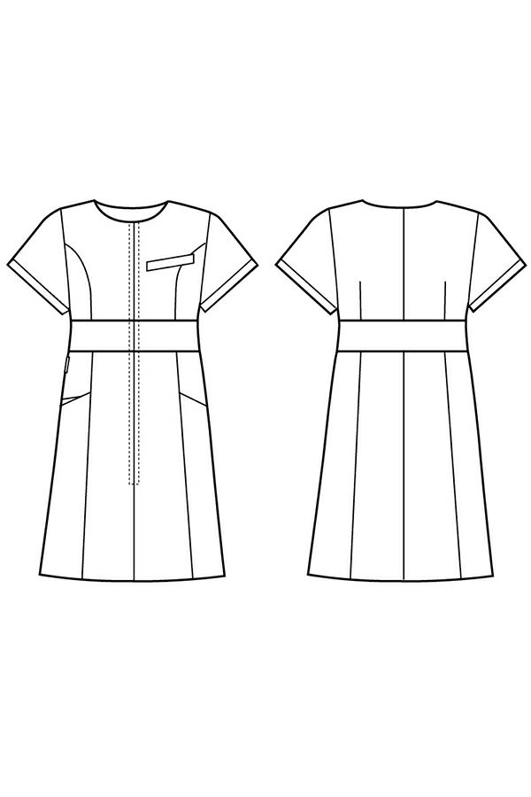ワンピース半袖（チドリ）　イラスト