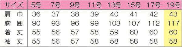 サイズ表