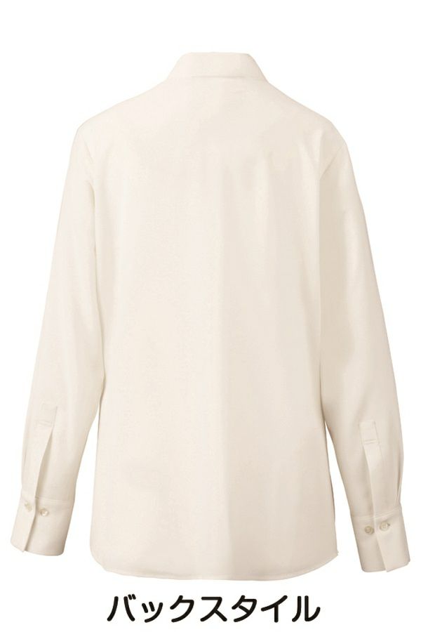 スタンドカラーブラウス長袖　バックスタイル