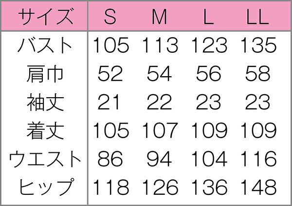 ワンピース　サイズ表