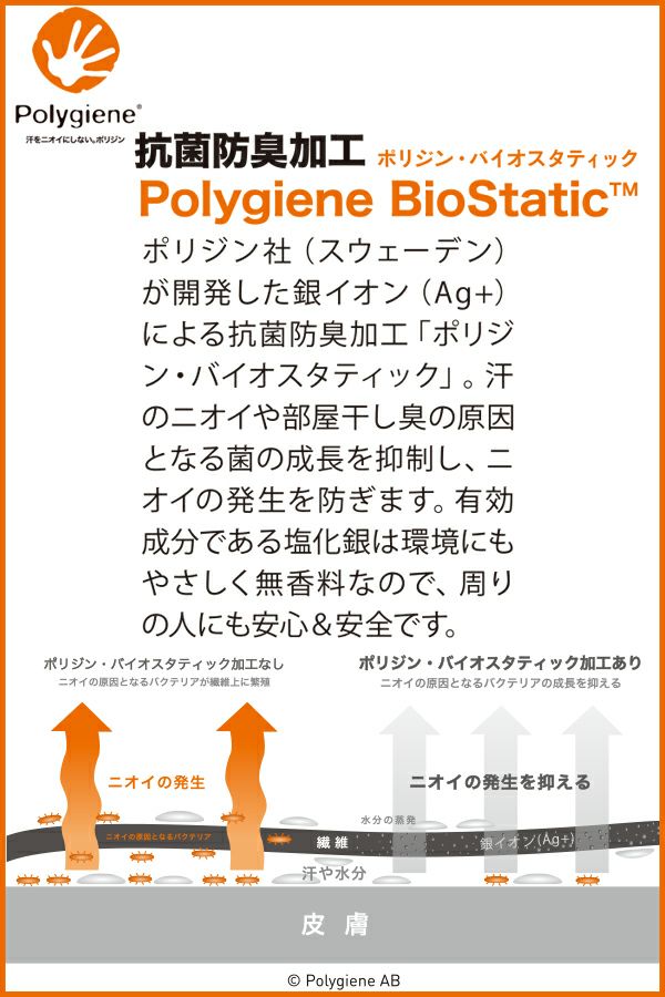 ボタンダウンシャツ七分袖　ポリジン機能
