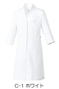 女性ドクターコート七分袖　ホワイト
