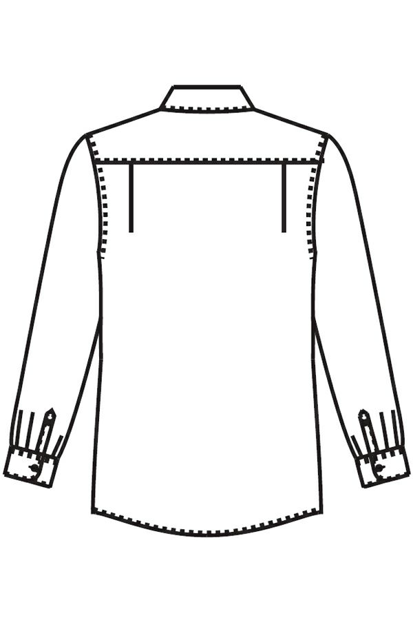 シャツ長袖　男女兼用　イラスト　バックスタイル