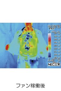 空調服コックコート長袖　ファン稼働後