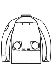 空調服コックコート長袖　イラスト　バックスタイル