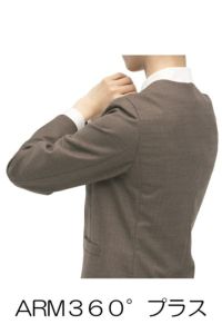 ノーカラージャケット長袖（無地）　動きやすい袖（ARM３６０°）