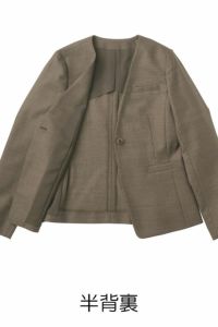 テーラードジャケット長袖（無地）　半背裏