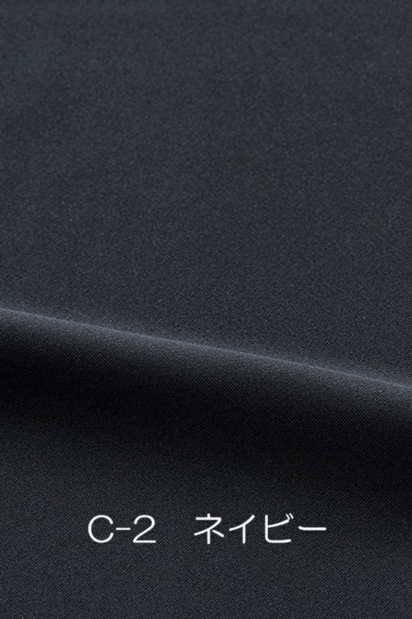 スタンドカラーブラウス（八分袖）　ネイビー