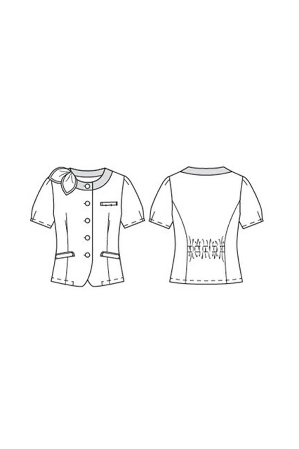 オーバーブラウス半袖　イラスト