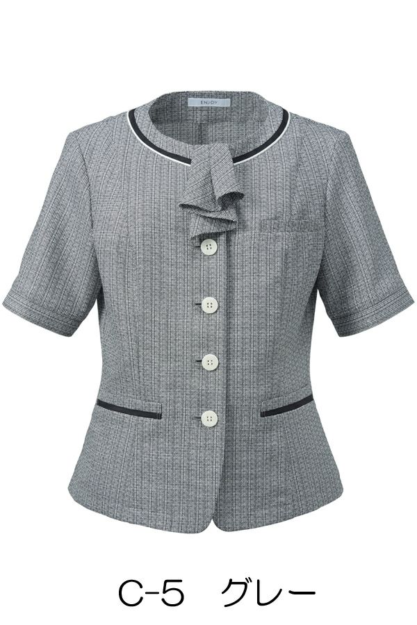 オーバーブラウス半袖　グレー